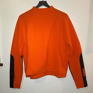 Urban Outfitters Size Medium Neon Orange and Black Puma Knit-Sweater